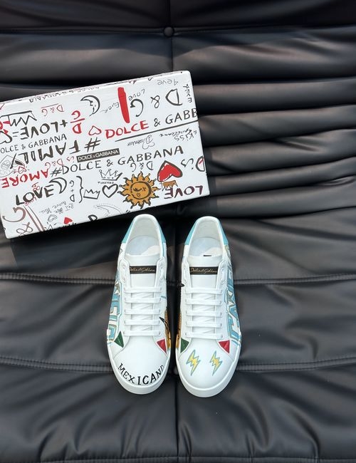 Dolce & Gabbana DG 5D Print Cowhide Casual Sneakers