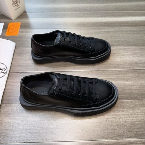 Hermes Nappa Leather H Pattern Shoes
