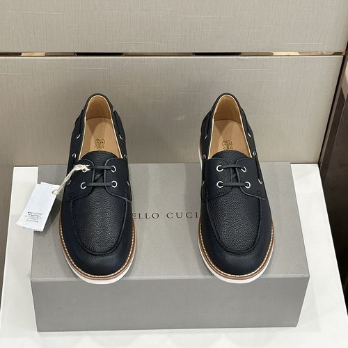 Brunello Cucinelli BC Litchi Grain Leather Loafers