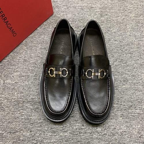 Ferragamo Thick-sole Loafers With Patent Leather Upper