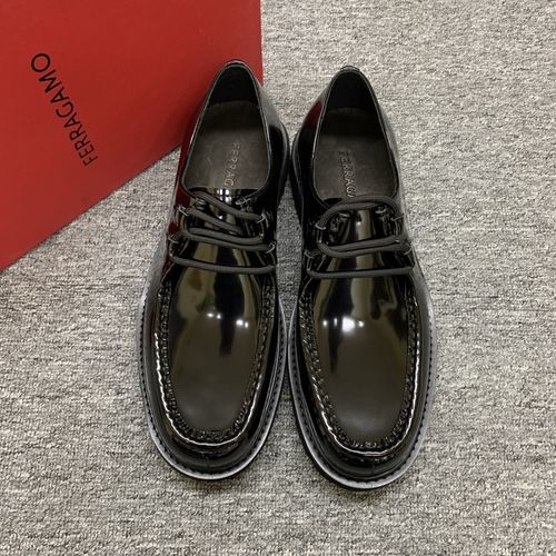 Ferragamo Thick-sole Loafers With Patent Leather Upper