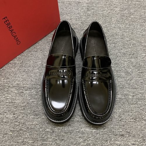 Ferragamo Patent Leather Platform Loafers