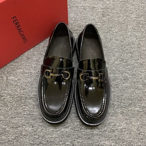 Ferragamo Patent Leather Platform Loafers