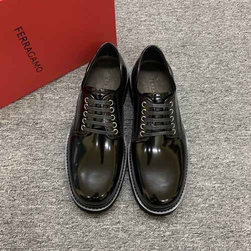 Ferragamo Patent Leather Platform Loafers