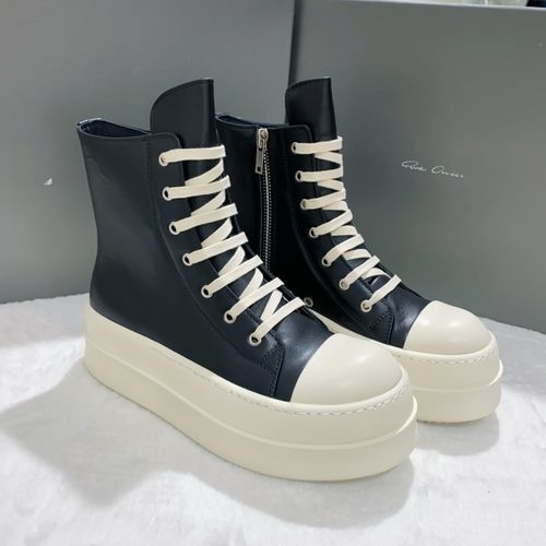 Rick Owens Thick Sole Casual Leather Skate Shoes