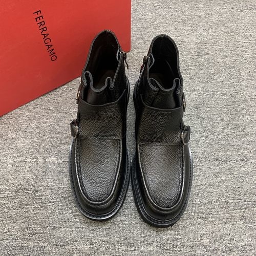 Ferragamo High-top Boots With Cowhide Upper