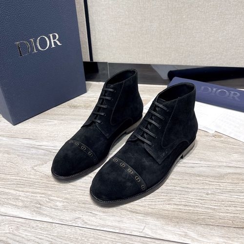 Christian Dior CD High-top Boots Handcrafted Full-grain Leather