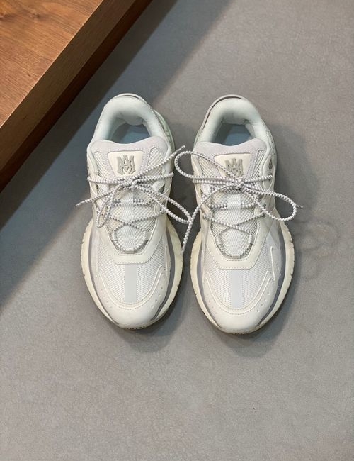 Ami Top Grain Leather Mesh Casual Sneakers