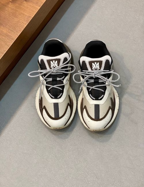 Ami Top Grain Leather Mesh Casual Sneakers