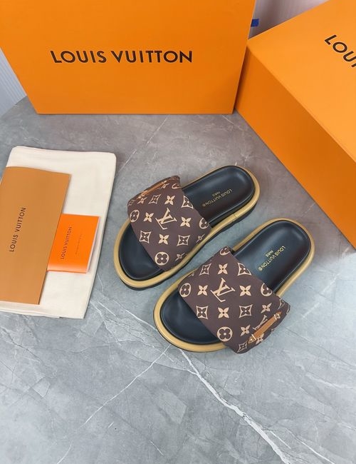 Louis Vuitton LV Pool Pillow Comfort Monogram Slides With Velcro