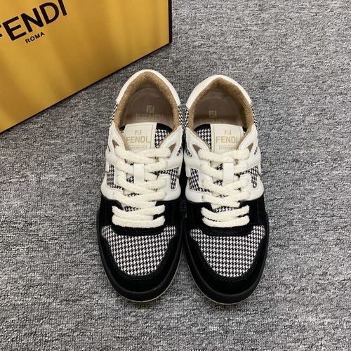 Fendi Stitched Leather Casual Shoes