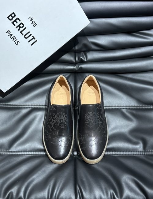 Berluti Calfskin Casual Shoes Rubber Sole Embossed Pattern