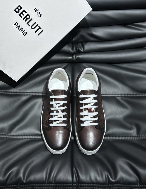 Berluti Calfskin Casual Shoes Rubber Sole Embossed Pattern