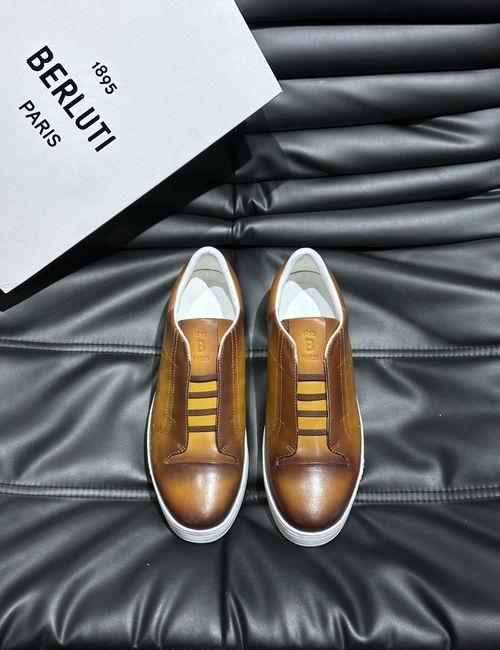 Berluti Calfskin Casual Shoes Rubber Sole Embossed Pattern