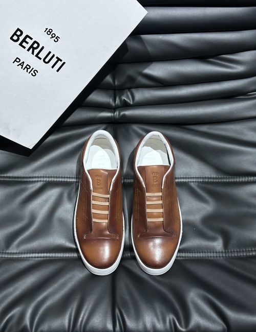 Berluti Calfskin Casual Shoes Rubber Sole Embossed Pattern