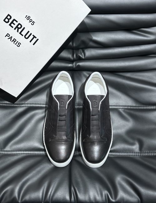 Berluti Calfskin Casual Shoes Rubber Sole Embossed Pattern