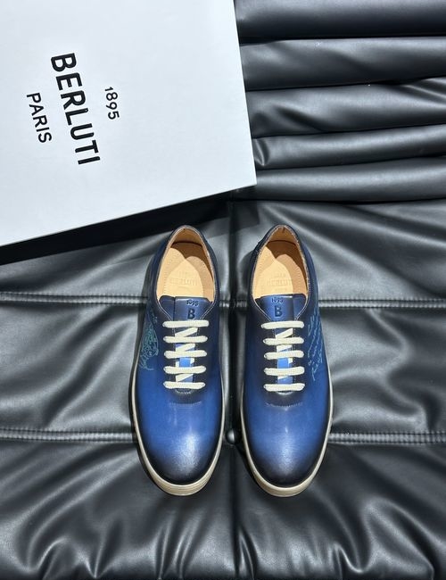 Berluti Calfskin Casual Shoes Rubber Sole Embossed Pattern