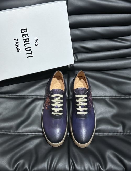 Berluti Calfskin Casual Shoes Rubber Sole Embossed Pattern
