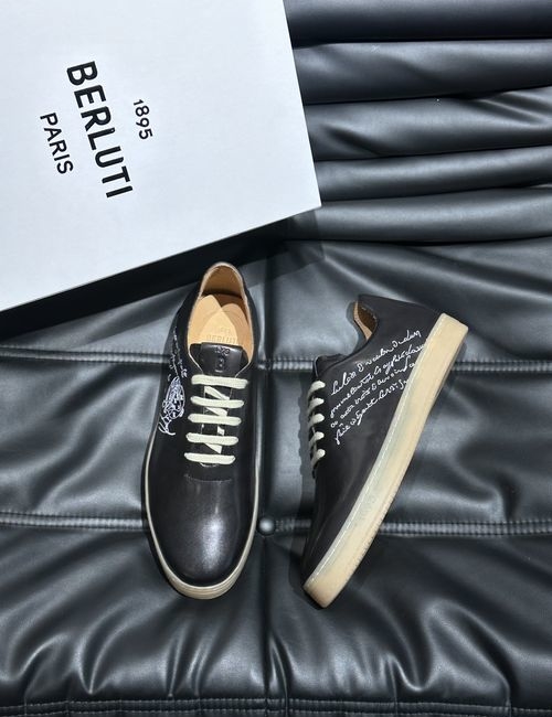Berluti Calfskin Casual Shoes Rubber Sole Embossed Pattern