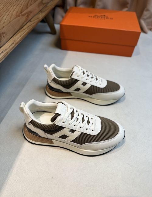 Hermes Grain Cow Leather H Pattern Shoes
