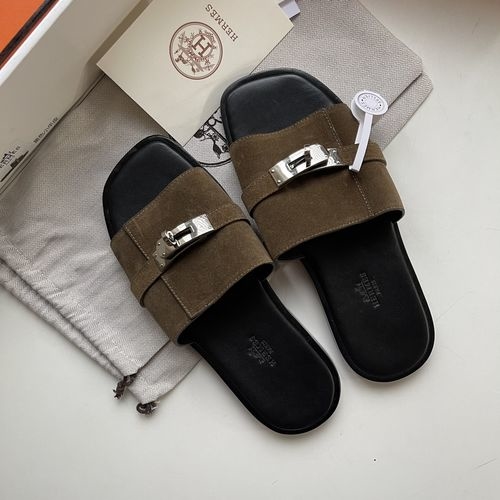 Hermes Kelly Buckle Sandals With Sheepskin Insole