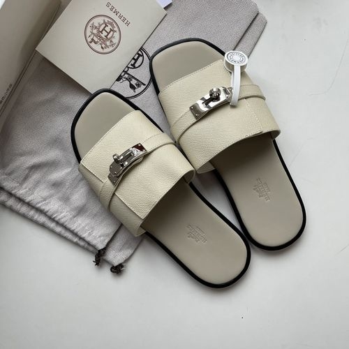 Hermes Kelly Buckle Sandals With Sheepskin Insole