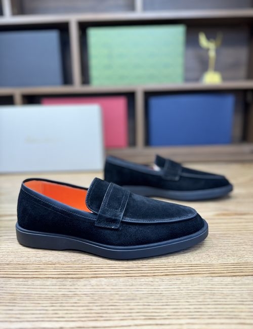 Santoni Suede Cowhide Sneakers With TPR Outsole