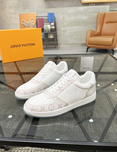 Louis Vuitton LV Laser-carved Leather Casual Sneakers
