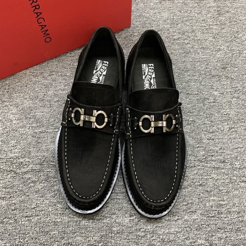 Ferragamo Premium Nubuck Leather Shoes Original Hardware
