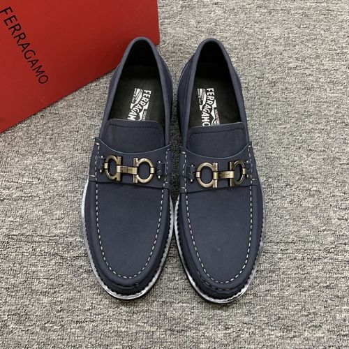 Ferragamo Premium Nubuck Leather Shoes Original Hardware