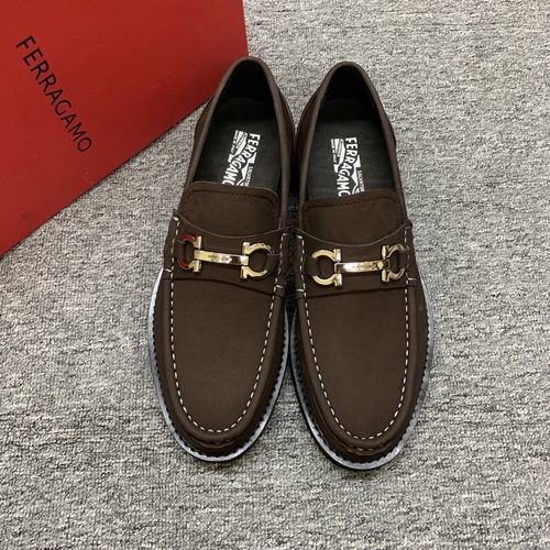 Ferragamo Premium Nubuck Leather Shoes Original Hardware
