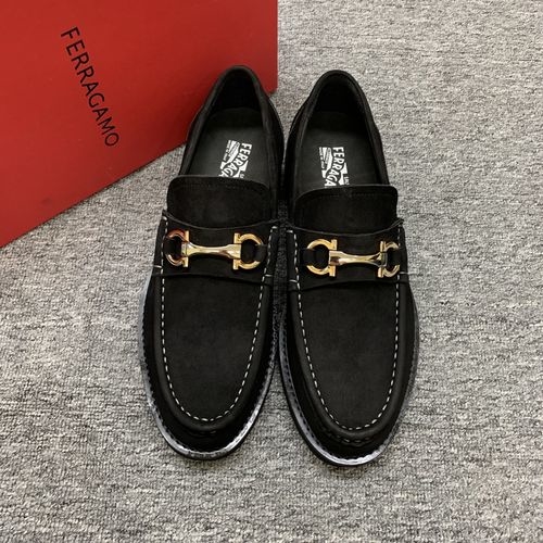 Ferragamo Premium Nubuck Leather Shoes Original Hardware