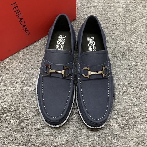 Ferragamo Premium Nubuck Leather Shoes Original Hardware