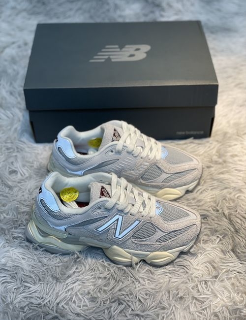 New Balance 9060 Series Light Grey Red Sneakers