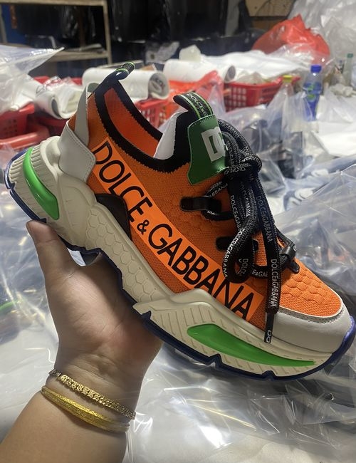 Dolce & Gabbana DG Cowhide Stitching Breathable Sneakers