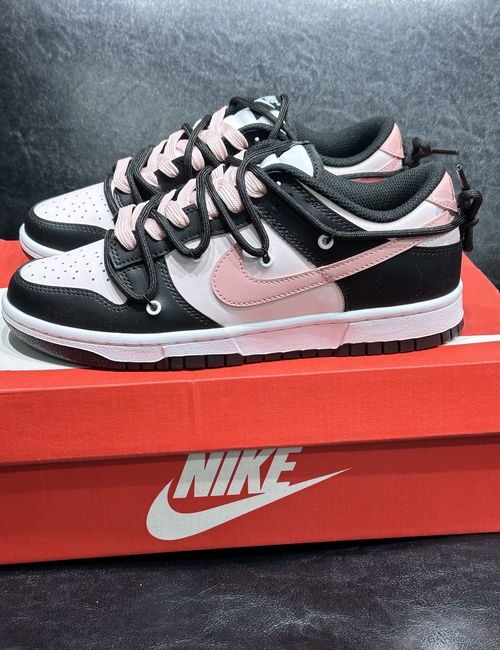 Nike Dunk Low Black Pink Contrast Shoes