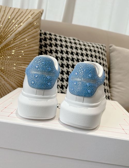 McQueen Diamond Heel Casual White Sneakers