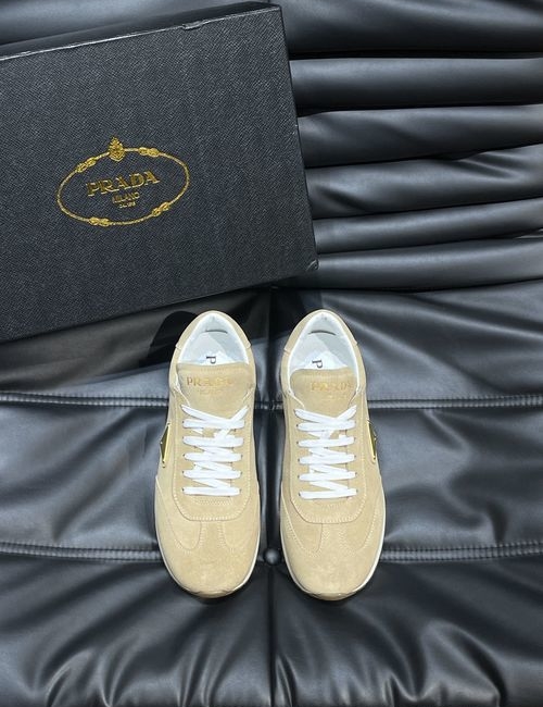Prada Casual Leather Sneakers With Foam Sole
