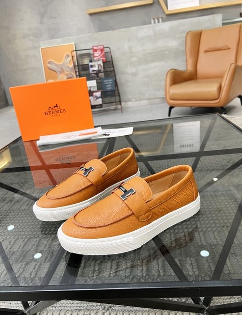 Hermes Slip-on Casual Shoes Calfskin Upper Leather Lining