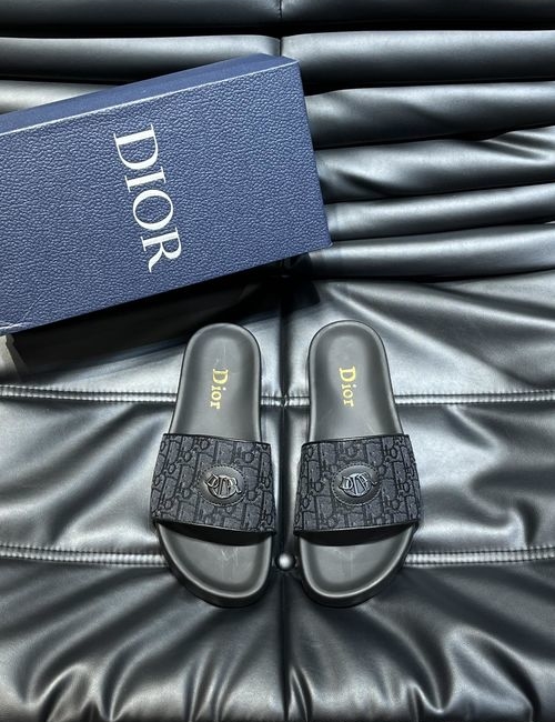 Christian Dior CD Printed Canvas Casual Slides