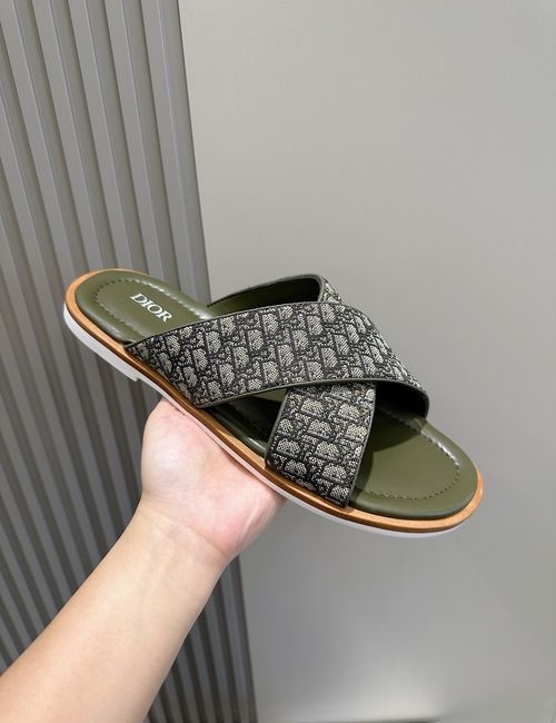 Christian Dior CD Alias Grained Leather Cross-Strap Sandals