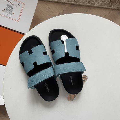Hermes Epsom Leather Sandals With Adjustable Straps