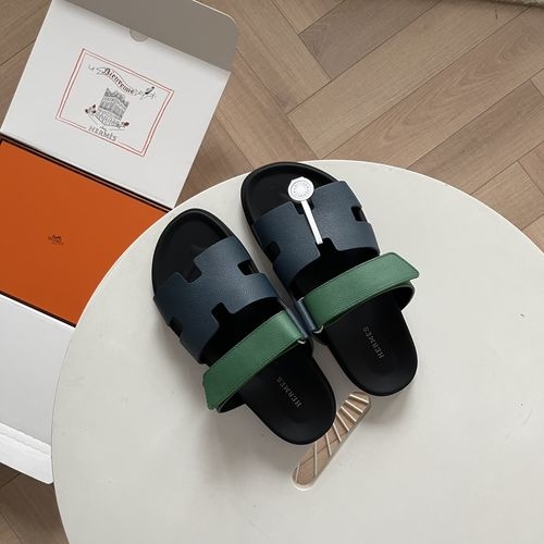 Hermes Epsom Leather Sandals With Adjustable Straps