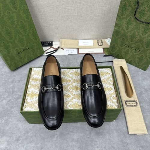 Gucci Jordaan Horsebit Leather Loafers