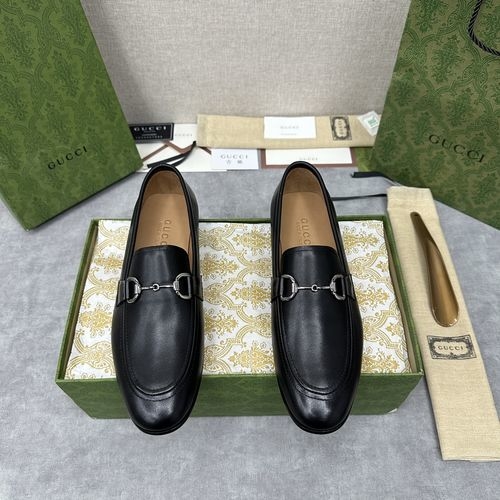 Gucci Jordaan Horsebit Leather Loafers
