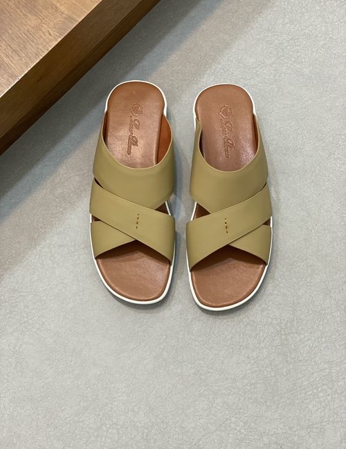 Loro Piana LP Cowhide Cross Strap Sandals Slippers