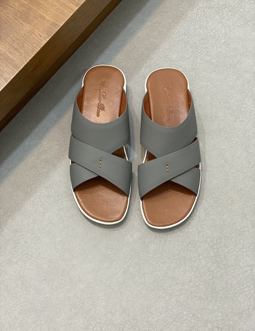 Loro Piana LP Cowhide Cross Strap Sandals Slippers
