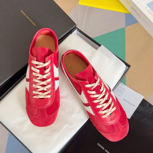 Dries Van Noten DVN Retro Suede Paneled Sneakers