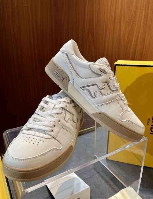 Fendi Match Pure Leather Casual Sneakers