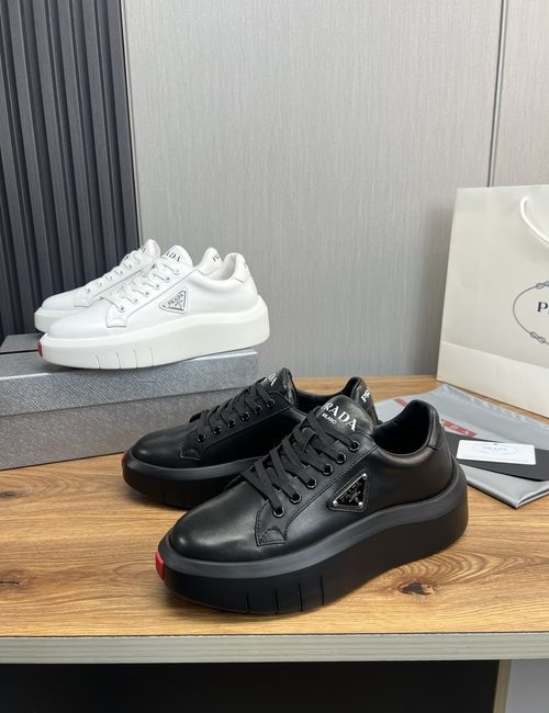 Prada Cow Leather Waterproof Fabric Casual Shoes